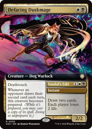 Defacing Duskmage (Extended Art) [Commander: Secrets of Strixhaven]