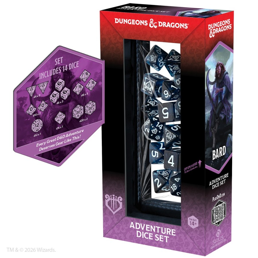 Sirius Dice: D&D Adventure Dice - Bard: Blue, Black - Image 2