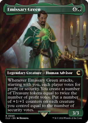 Emissary Green (Borderless) [Ravnica: Clue Edition]