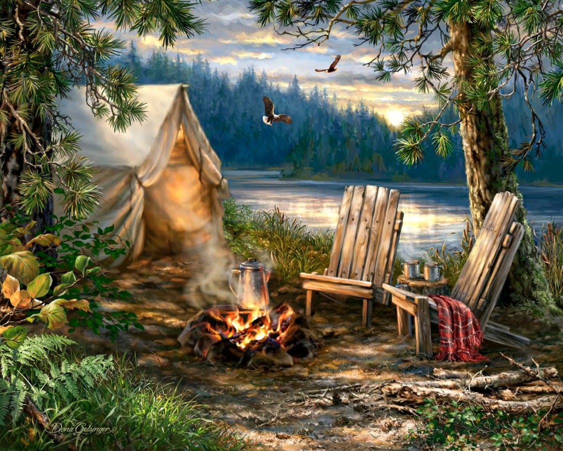 Evening at the Lake 500 Piece Jigsaw Puzzle