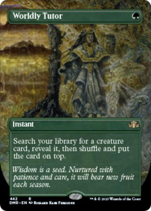Worldly Tutor (Borderless) [Dominaria Remastered]