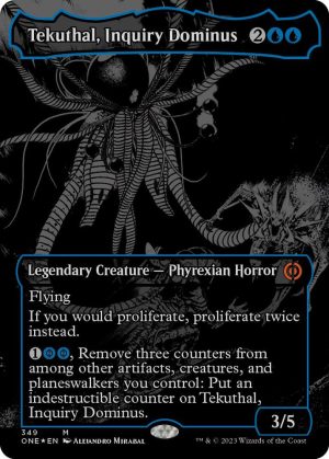 Tekuthal, Inquiry Dominus (Oil Slick Raised Foil) [Phyrexia: All Will Be One]