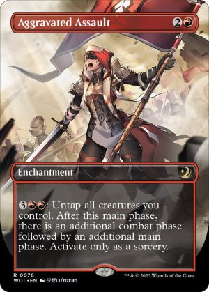Aggravated Assault (Anime Borderless) [Wilds of Eldraine: Enchanting Tales]