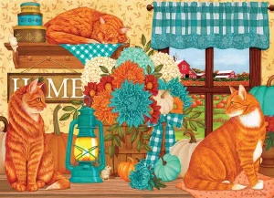 Pumpkin Patch Cats 500pc Puzzle