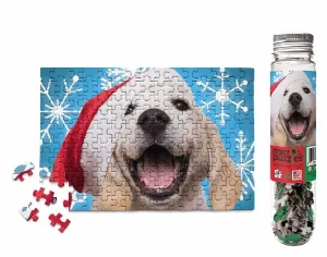 Santa Paws Mini Jigsaw Puzzle christmas dog stocking stuffer