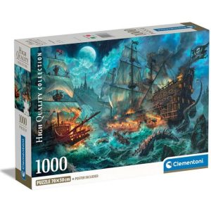 Pirates Battle, 1000 Pc Puzzle, Compact Packaging