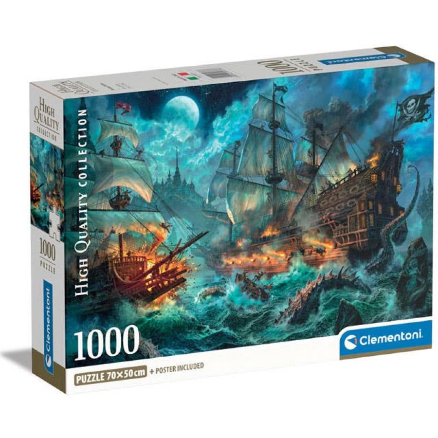 Pirates Battle, 1000 Pc Puzzle, Compact Packaging