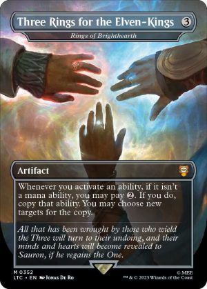 Three Rings for the Elven-Kings - Rings of Brighthearth (Borderless) [Commander: The Lord of the Rings: Tales of Middle-earth]