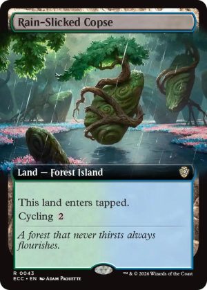 Rain-Slicked Copse (Extended Art) [Commander: Lorwyn Eclipsed]