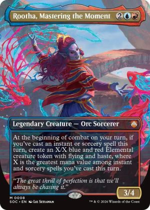 Rootha, Mastering the Moment (Borderless) [Commander: Secrets of Strixhaven]